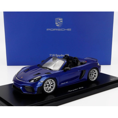 SPARK MODEL PORSCHE 718 (982) SPIDER RS 2024 - CON VETRINA - WITH SHOWCASE - BLUE 1/18