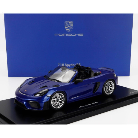 SPARK MODEL PORSCHE 718 (982) SPIDER RS 2024 - CON VETRINA - WITH SHOWCASE - BLUE 1/18