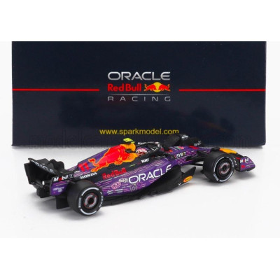 SPARK MODEL RED BULL F1  RB19 TEAM ORACLE RED BULL RACING N 11 3rd LAS VEGAS USA GP 2023 SERGIO PEREZ - PURPLE YELLOW RED 1/64