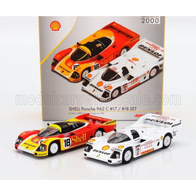SPARK MODEL PORSCHE SET 2X 962C PORSCHE AG TEAM N 18 24h LE MANS 1988 BOB WOLLEK - VERN SCHUPPAN - SAREL VAN DER MERWE + 962C 2.
