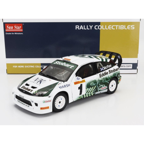 SUN STAR FORD ENGLAND FOCUS RS WRC 03 N 1 RALLY PIRELLI INTERNATIONAL 2005 COLIN McRAE - WHITE 1/18