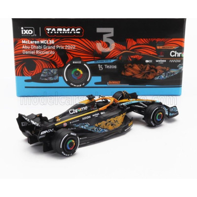 TARMAC McLAREN F1  MCL36 TEAM MCLAREN N 3 ABU DHABI GP 2022 DANIEL RICCIARDO - ORANGE LIGHT BLUE 1/64