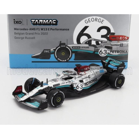 TARMAC MERCEDES GP F1 W13E TEAM MERCEDES-AMG PETRONAS F1 N 63 4th BELGIUM GP 2022 GEORGE RUSSELL - SILVER GREEN 1/64