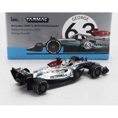 TARMAC MERCEDES GP F1 W13E TEAM MERCEDES-AMG PETRONAS F1 N 63 4th BELGIUM GP 2022 GEORGE RUSSELL - SILVER GREEN 1/64