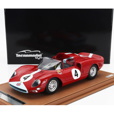 TECNOMODEL FERRARI 275 P2 SPIDER TEAM MARANELLO CONCESSIONARIES N 4 1000km NURBURGRING 1965 GRAHAM HILL - JACKIE STEWART - RED 1