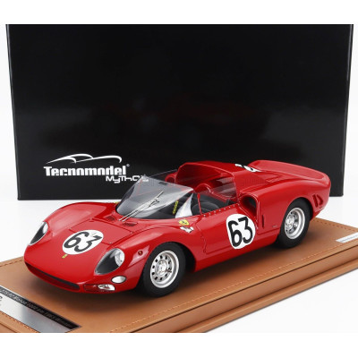 TECNOMODEL FERRARI 275 P2 SPIDER TEAM SEFAC SPA N 63 WINNER 1000km MONZA 1965 MIKE PARKES - JEAN GUICHET - RED 1/18