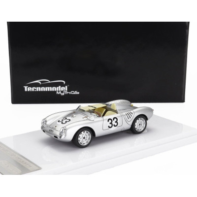 TECNOMODEL PORSCHE 550A TEAM PORSCHE KG N 33 24h LE MANS 1957 H.HERMANN - R.VON FRANKENBERG - SILVER 1/43
