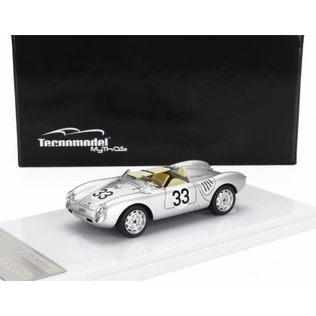 TECNOMODEL PORSCHE 550A TEAM PORSCHE KG N 33 24h LE MANS 1957 H.HERMANN - R.VON FRANKENBERG - SILVER 1/43