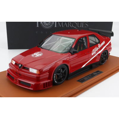 TOPMARQUES ALFA ROMEO 155 V6 TI PRESS VERSION 1993 - CON VETRINA - WITH SHOWCASE - RED WHITE 1/12