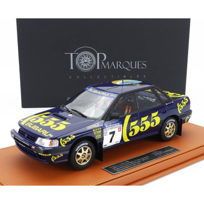 TOPMARQUES SUBARU LEGACY RS N 7 WINNER RALLY NEW ZEALAND 1993 COLIN McRAE - DEREK RINGER - CON VETRINA - WITH SHOWCASE - BLUE YE