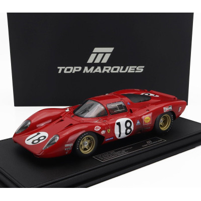 TOPMARQUES FERRARI 312P 3.0L V12 COUPE TEAM SEFAC N 18 24h LE MANS DIRTY VERSION 1969 PEDRO RODRIGUEZ – DAVID PIPER - RED 1/18