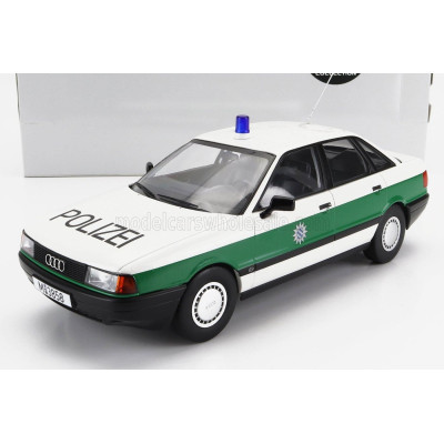 TRIPLE9 AUDI 80 B3 POLIZEI 1989 - WHITE GREEN 1/18