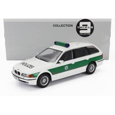 TRIPLE9 BMW 5-SERIES (E39) TOURING SW STATION WAGON POLIZEI 1998 - WHITE GREEN 1/18