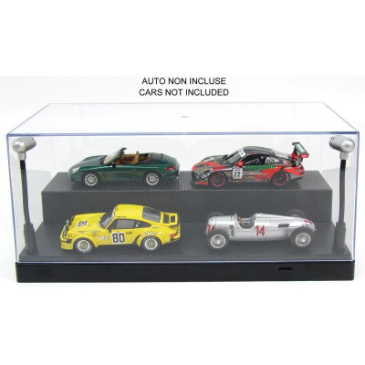 TRIPLE9 VETRINA DISPLAY BOX Lungh.LENGHT cm 27 X Largh.WIDTH cm 12.6 X Alt.HEIGHT cm 11.3 (altezza interna cm 9.6) - LUCI FUNZIO