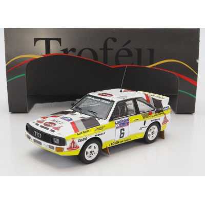 TROFEU AUDI QUATTRO SPORT TEAM HB N 6 RALLY RAC LOMBARD 1984 M.MOUTON - F.PONS - WHITE YELLOW BROWN 1/43