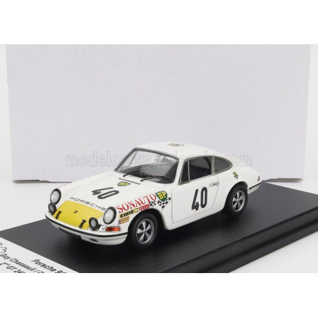TROFEU PORSCHE 911S COUPE TEAM AUGUSTE VEUILLET N 40 2nd GT CLASS 24h LE MANS 1969 G.CHASSEUIL - C.BALLOT LENA - WHITE 1/43