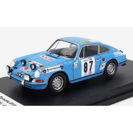 TROFEU PORSCHE 911L COUPE (night version) N 87 RALLY TAP 1971 G.SALVI - J.ARNAUD - LIGHT BLUE 1/43