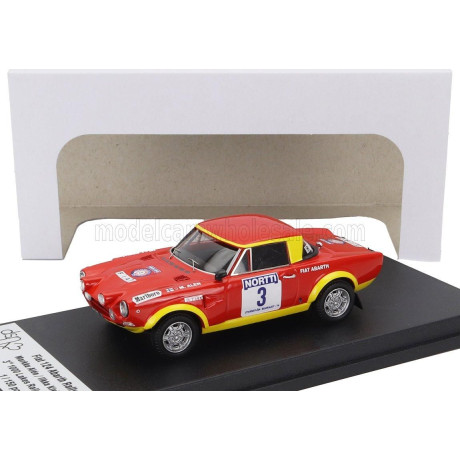 TROFEU FIAT 124 ABARTH (night version) N 3 3rd RALLY 1000 LAKES 1974 MARKKU ALEN - ILKKA KIVIMAKI - RED YELLOW 1/43