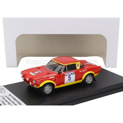 TROFEU FIAT 124 ABARTH (night version) N 5 6th RALLY 1000 LAKES 1974 LEO KINNUNEN - ALSO AHO - RED YELLOW 1/43