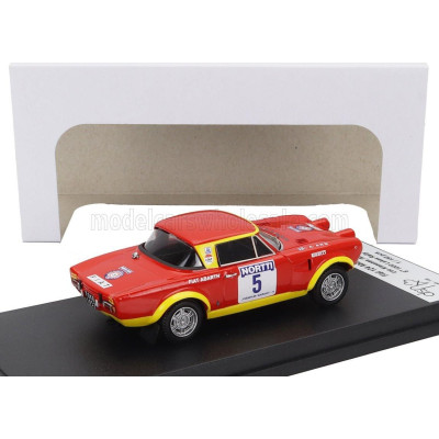 TROFEU FIAT 124 ABARTH (night version) N 5 6th RALLY 1000 LAKES 1974 LEO KINNUNEN - ALSO AHO - RED YELLOW 1/43