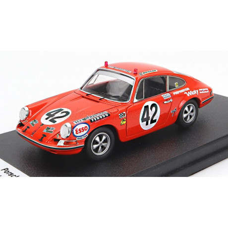 TROFEU PORSCHE 911T COUPE TEAM WICKY RACING N 42 24h LE MANS 1970 GUY VERRIER - SYLVAIN GARANT - ORANGE 1/43
