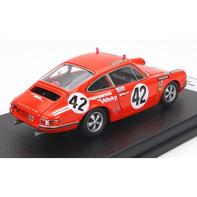 TROFEU PORSCHE 911T COUPE TEAM WICKY RACING N 42 24h LE MANS 1970 GUY VERRIER - SYLVAIN GARANT - ORANGE 1/43