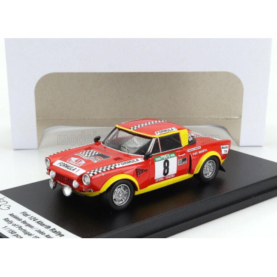 TROFEU FIAT 124 ABARTH (night version) N 8 RALLY PORTUGAL 1975 ANTONIO BORGES - JOAO ANJOS - RED YELLOW 1/43