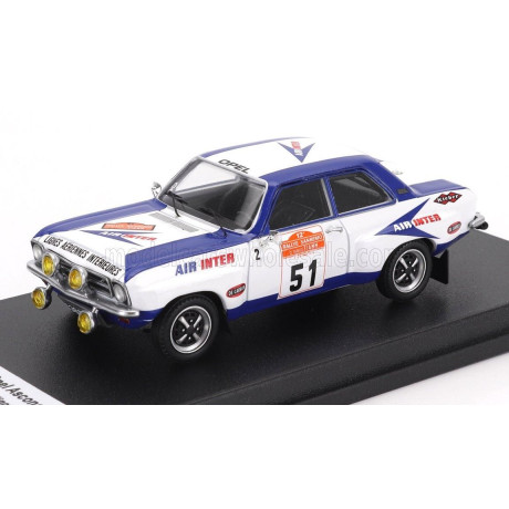 TROFEU OPEL ASCONA (night version) N 51 RALLY SANREMO 1974 ALAIN ERRANI - VINCENT LAVERNE - WHITE BLUE 1/43