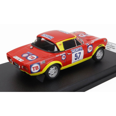 TROFEU FIAT 124 ABARTH (night version) N 57 RALLY 1000 LAKES 1974 MARKETTA OKSALA - TERTTU AHO - RED YELLOW 1/43