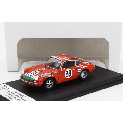 TROFEU PORSCHE 911S COUPE N 39 11th 24h LE MANS 1971 GUY VERRIER - GERARD FOUCAULT - ORANGE 1/43