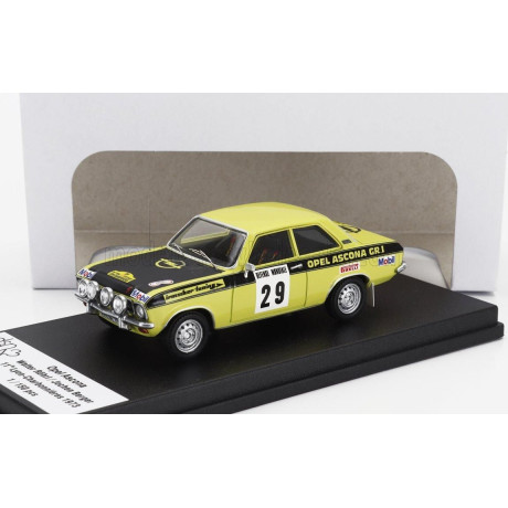 TROFEU OPEL ASCONA (night version) N 29 RALLY LYON CHARBONNIERES 1973 WALTER ROHL - JOCHEN BERGER - YELLOW BLACK 1/43