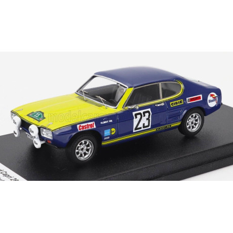 TROFEU FORD ENGLAND CAPRI 2600 (night version) N 23 2nd RALLY BAVARIA 1971 WALTER ROHRL - HERBERT MARECEK - BLUE YELLOW 1/43