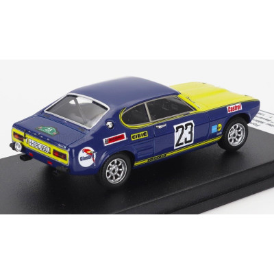 TROFEU FORD ENGLAND CAPRI 2600 (night version) N 23 2nd RALLY BAVARIA 1971 WALTER ROHRL - HERBERT MARECEK - BLUE YELLOW 1/43