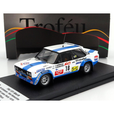 TROFEU FIAT 131 ABARTH (night version) N 18 4th RALLY 1000 LAKES 1979 ULF GRONHOLM - BOB REHNSTROM - WHITE BLUE 1/43