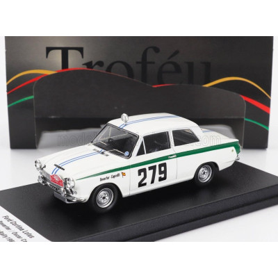 TROFEU FORD ENGLAND CORTINA LOTUS N 279 RALLY MONTECARLO 1964 ESTANISLAO REVERTER - OSCAR CAPROTTI - WHITE GREEN 1/43