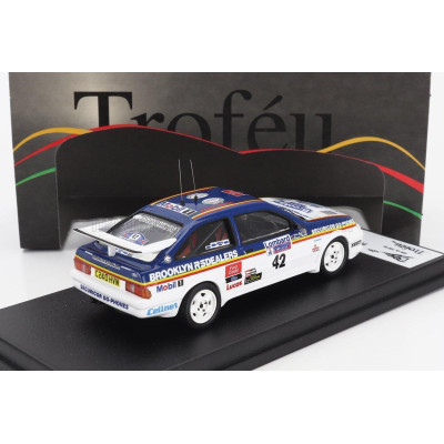 TROFEU FORD ENGLAND SIERRA RS COSWORTH N 42 RALLY RAC LOMBARD 1986 PHIL COLLINS  - BRYAN THOMAS - BLUE WHITE 1/43