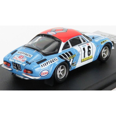 TROFEU RENAULT ALPINE A110 N 16 RALLY TAP 1974 B.NEYRET - E.VANONI - LIGHT BLUE WHITE RED 1/43