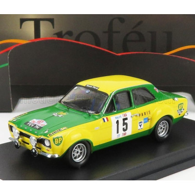 TROFEU FORD ENGLAND ESCORT MKI N 15 RALLY TAP 1970 J.F.PIOT - F.MURAC - YELLOW GREEN 1/43