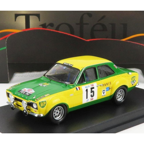 TROFEU FORD ENGLAND ESCORT MKI N 15 RALLY TAP 1970 J.F.PIOT - F.MURAC - YELLOW GREEN 1/43