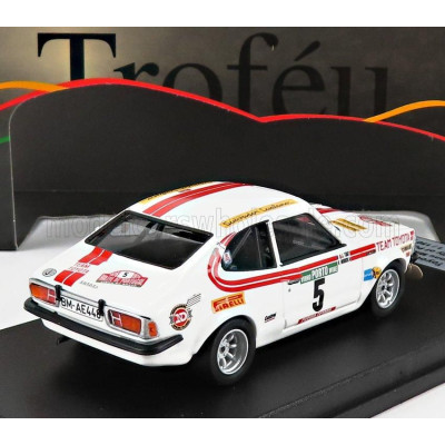 TROFEU TOYOTA COROLLA LEVIN (night version) N 5 RALLY PORTUGAL 1976 H.MIKKOLA - J.TODT - WHITE RED 1/43