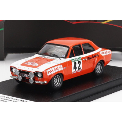 TROFEU FORD ENGLAND ESCORT MKI (night version) N 42 RALLY PORTUGAL 1975 F.LEZAMA - J.ARNAIZ - RED WHITE 1/43