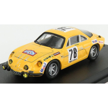 TROFEU RENAULT A110 ALPINE N 78 RALLY CRITERIUM DES CEVENNES 1969 B.WOLLEK - M.GRANDRIVE - YELLOW 1/43