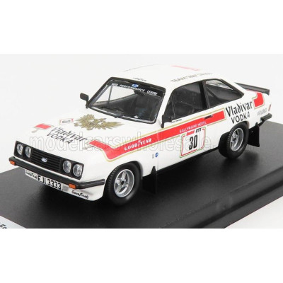 TROFEU FORD ENGLAND ESCORT MKII RS2000 N 30 3rd RALLY DONEGAL INTERNATIONAL 1979 J.LYONS - T.SEMPLE - WHITE RED 1/43
