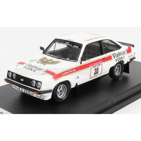TROFEU FORD ENGLAND ESCORT MKII RS2000 N 30 3rd RALLY DONEGAL INTERNATIONAL 1979 J.LYONS - T.SEMPLE - WHITE RED 1/43