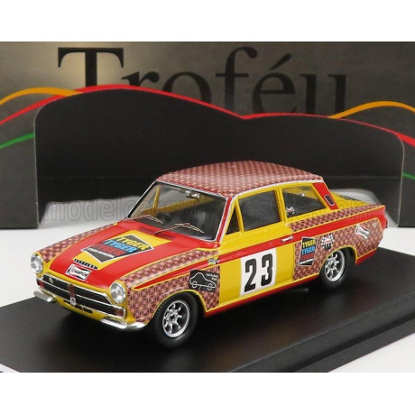 TROFEU FORD ENGLAND LOTUS CORTINA 23 TOURING CAR CHAMPIONSHIP SWEDEN 1968 E.BERGER - RED YELLOW 1/43