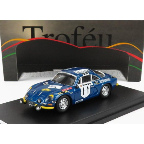 TROFEU RENAULT ALPINE A110 N 11 3rd RALLY SWEDEN 1973 J.L.THERIER - M.CALLEWAERT - BLUE YELLOW 1/43