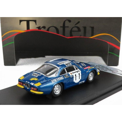 TROFEU RENAULT ALPINE A110 N 11 3rd RALLY SWEDEN 1973 J.L.THERIER - M.CALLEWAERT - BLUE YELLOW 1/43