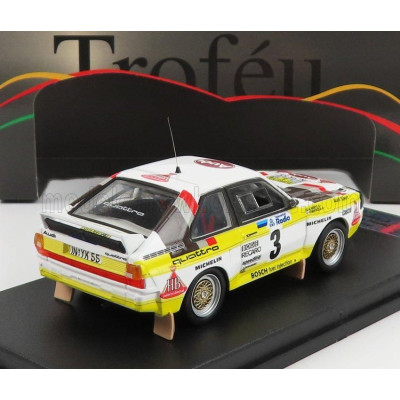 TROFEU AUDI QUATTRO SPORT N 3 4th RALLY SWEDEN 1985 H.MIKKOLA - A.HERTZ - WHITE YELLOW BROWN 1/43