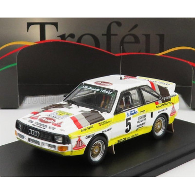 TROFEU AUDI QUATTRO SPORT N 5 RALLY SWEDEN 1985 W.ROHRL - C.GEISTDORFER - WHITE YELLOW BROWN 1/43