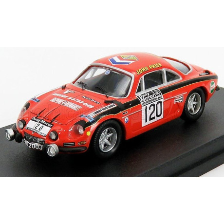 TROFEU RENAULT A110 ALPINE N 120 RALLY RAC LOMBARD 1972 J.PRICE - M.TURNER - ORANGE BLACK 1/43